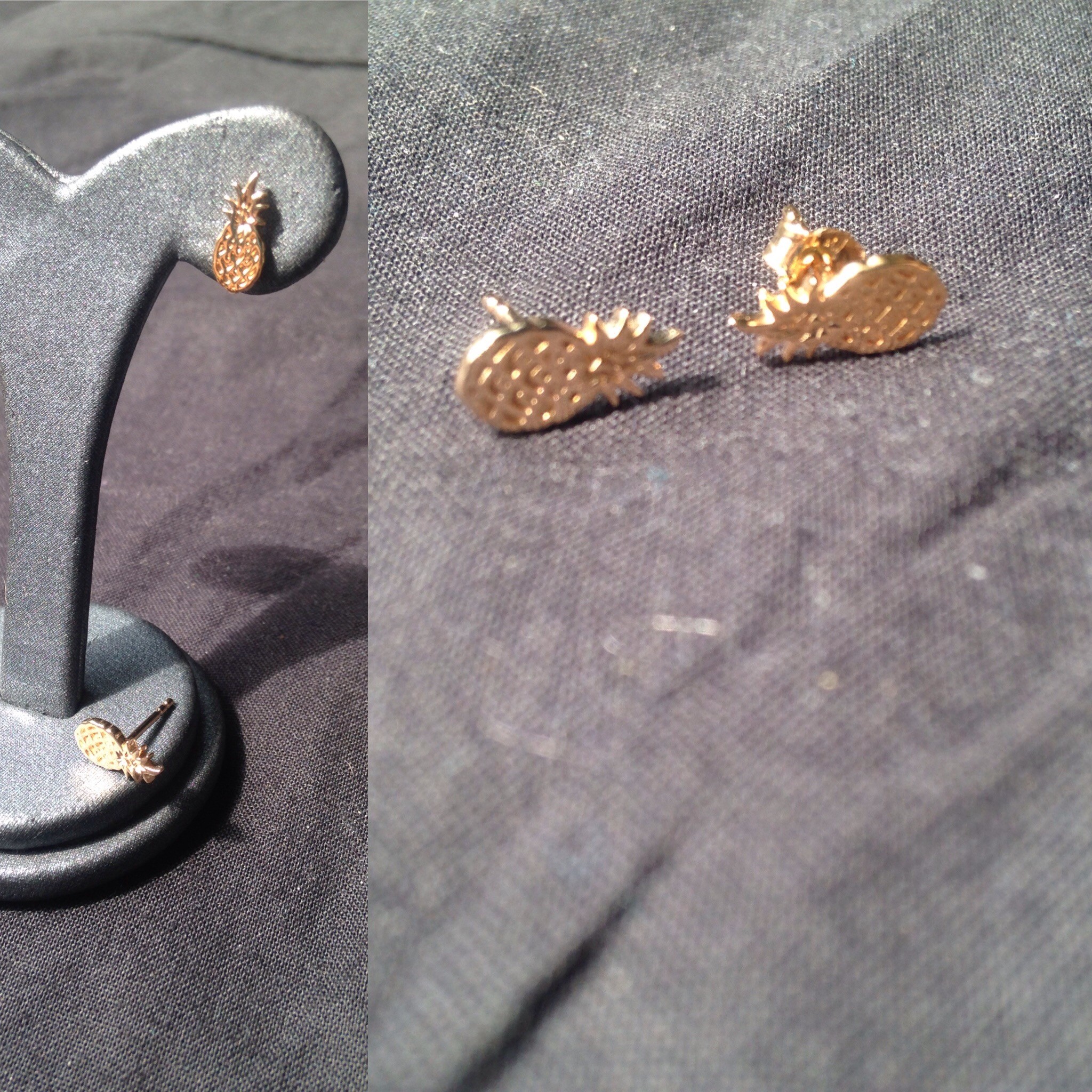 Earrings Music Key in silver yellow gold plated