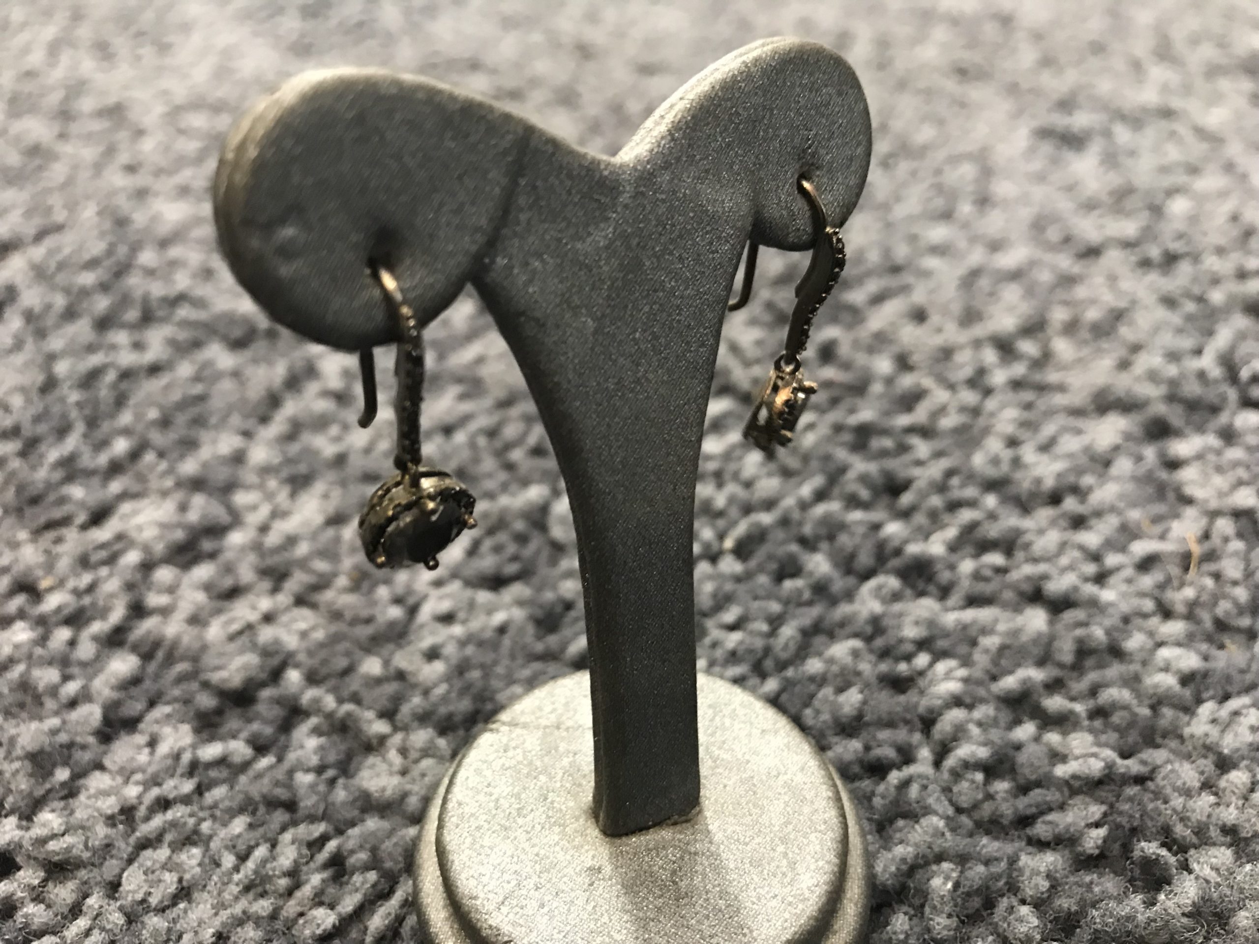Earrings mini creole multi drop set by zirconium in silver