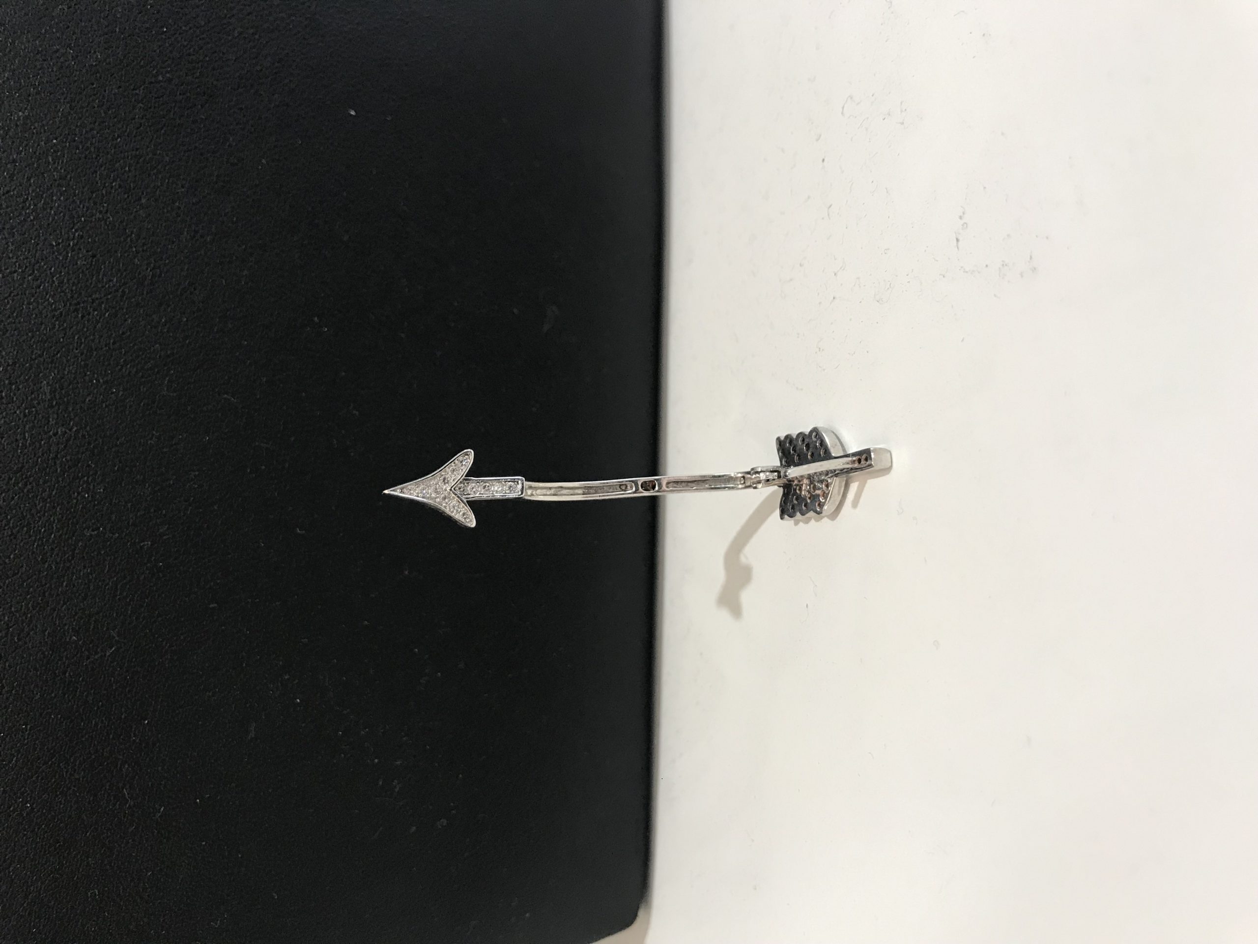 Earrings earcuff wing set by zirconium in silver black rhodium