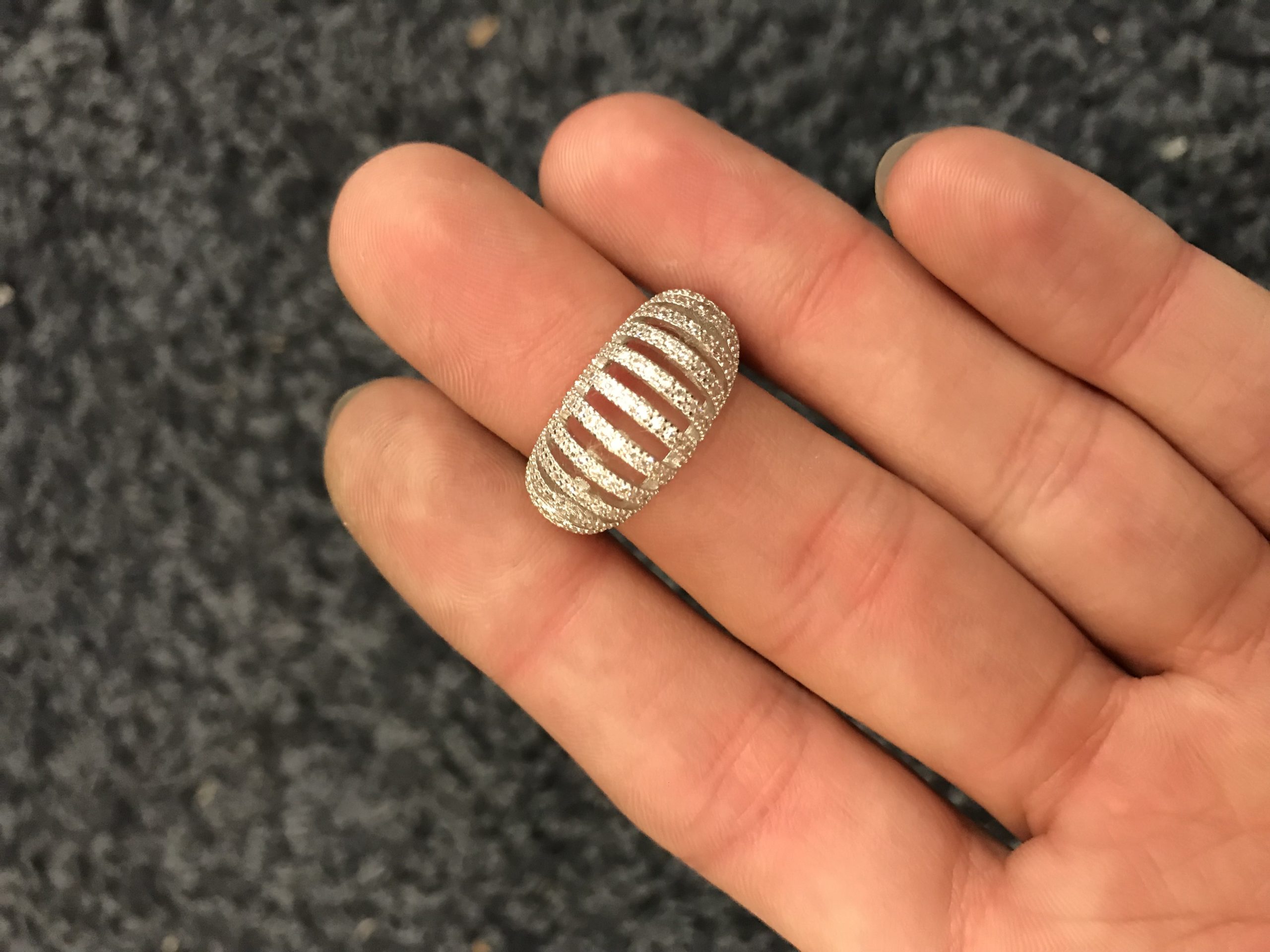 Ring Domed set by zirconium in silver