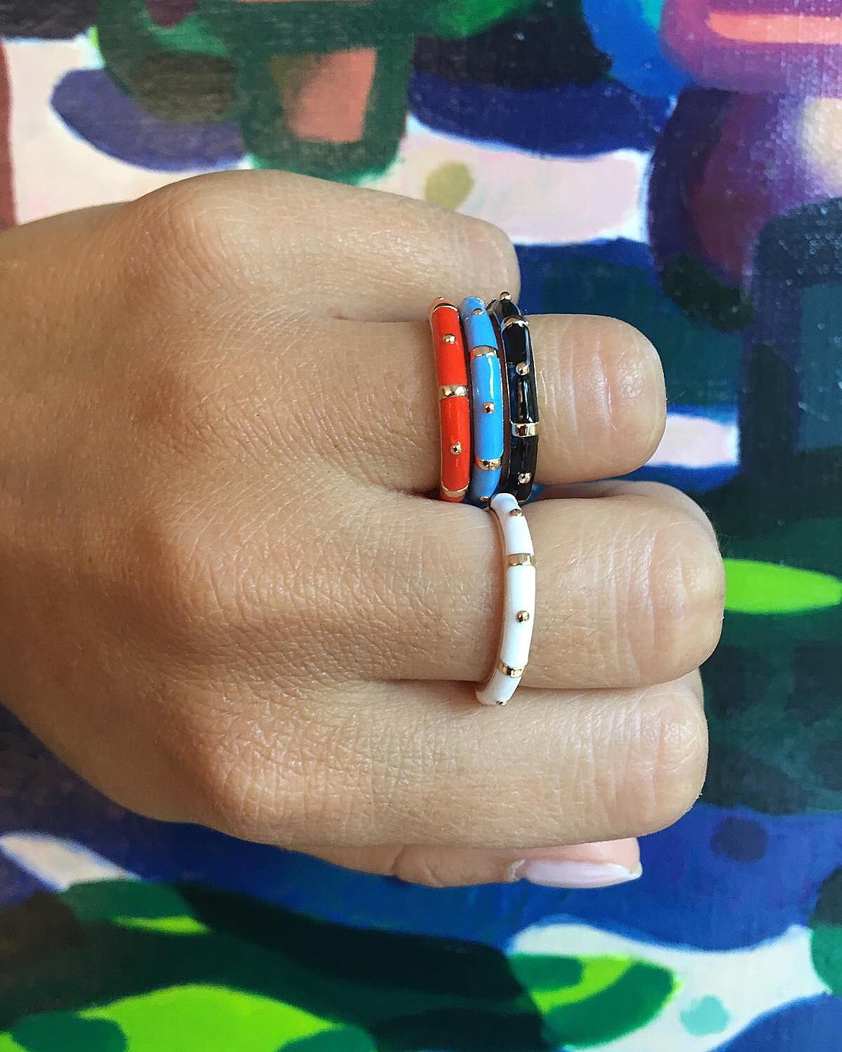 Ring green Aventurine in silver yellow gold plated